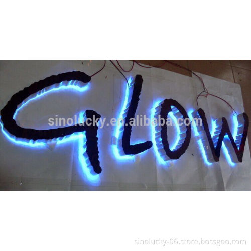 Back blue led logo outside the door 2016 pop
